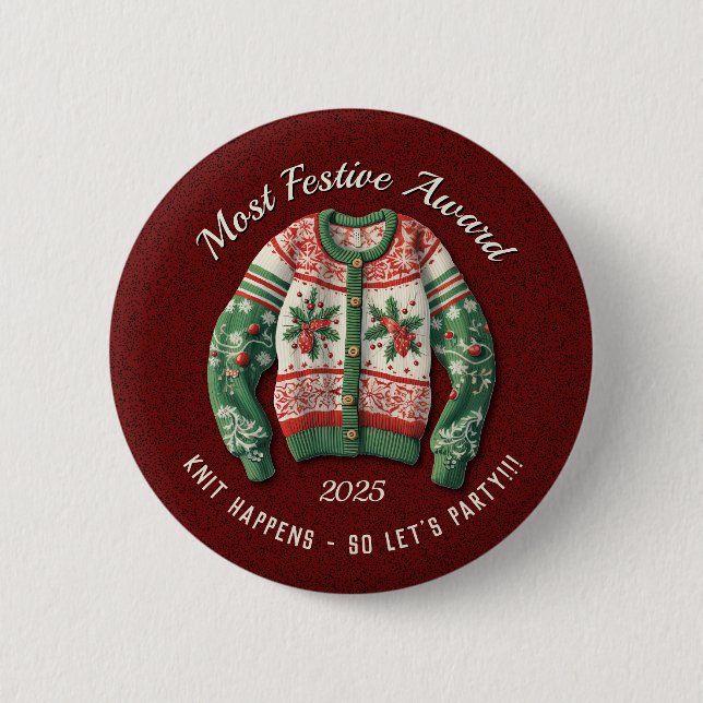 Ugly Sweater Award Party Button (Vorderseite)