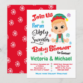 Ugly Sweater Baby Shower Einladung