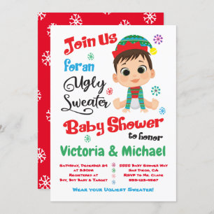 Ugly Sweater Baby Shower Einladung