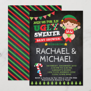 Ugly Sweater Baby Shower Einladung