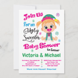 Ugly Sweater Baby Shower Einladung
