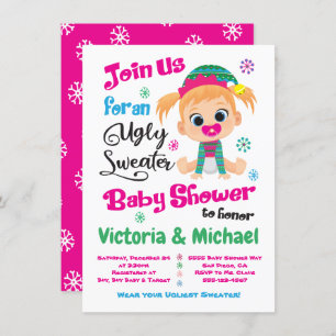 Ugly Sweater Baby Shower Einladung