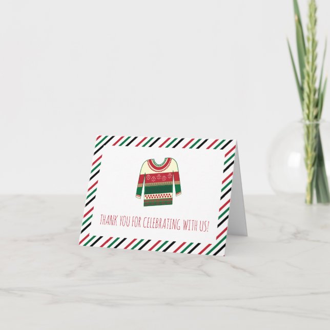 Ugly Sweater Baby Showflat Danke Karte (Vorderseite)