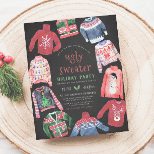 Ugly Sweater Chalkboard Budget Weihnachten Party