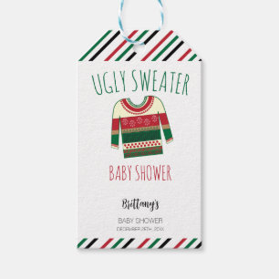 Ugly Sweater Christmas Baby Dusche Geschenkanhänger