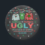Ugly Sweater Christmas Baby Dusche Pappteller<br><div class="desc">Feiern Sie stilvoll mit diesen trendigen Baby-Dusche-Papier-Tellern. Das Design ist leicht mit Ihrer eigenen Formulierung zu personalisieren und Ihre Familie und Freunde werden begeistert sein,  wenn sie diese fabelhaften Party-Teller sehen.</div>