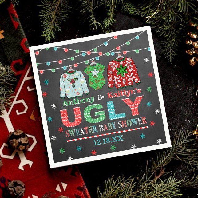Ugly Sweater Christmas Baby Dusche Serviette (Von Creator hochgeladen)