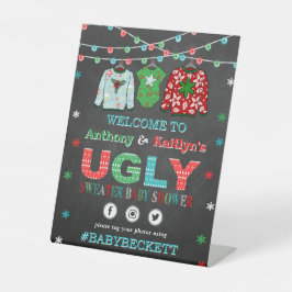 Ugly Sweater Christmas Baby Dusche Willkommen Sockelschild