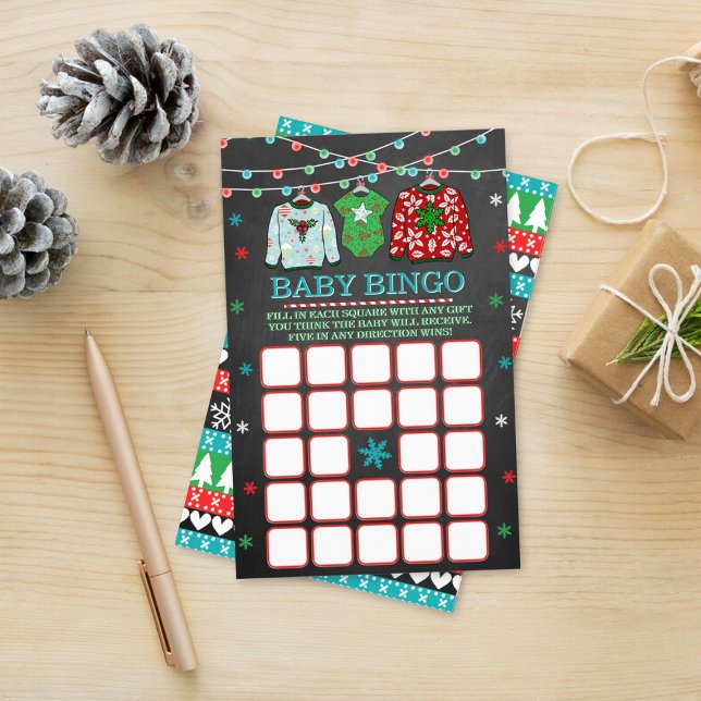 Ugly Sweater Christmas Baby Shower Bingo Game (Von Creator hochgeladen)