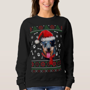 Ugly Sweater Christmas Blue Heeler Weihnachtsmannm Sweatshirt