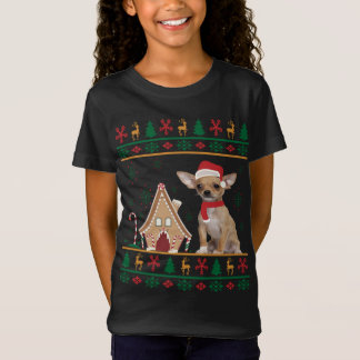 Ugly Sweater Christmas Chihuahua Weihnachtsmannmüt T-Shirt