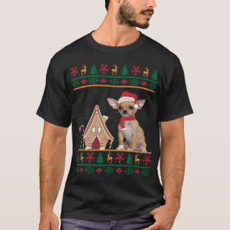 Ugly Sweater Christmas Chihuahua Weihnachtsmannmüt T-Shirt
