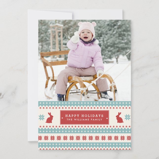 Ugly Sweater Christmas Foto Cards Feiertagskarte (Vorderseite)