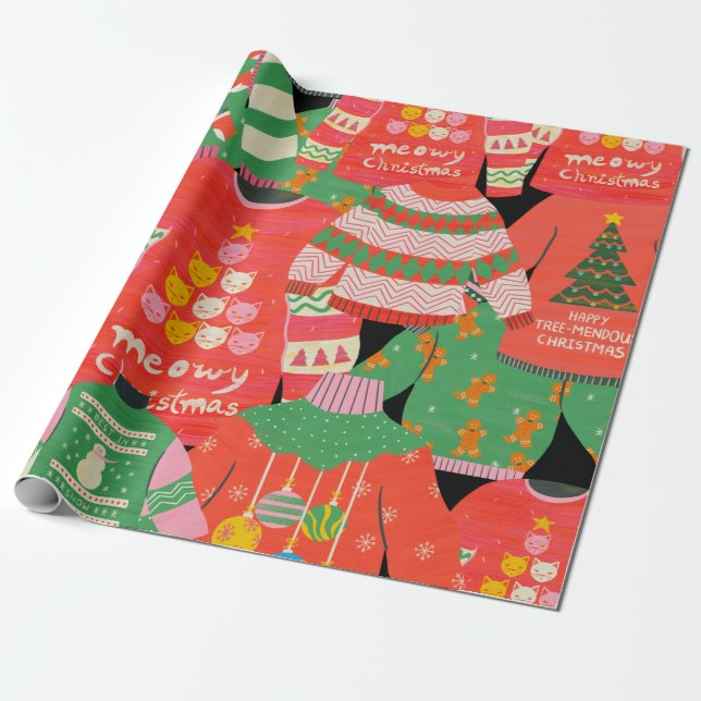 UGLY SWEATER CHRISTMAS GESCHENKPAPIER (Ungerollt)