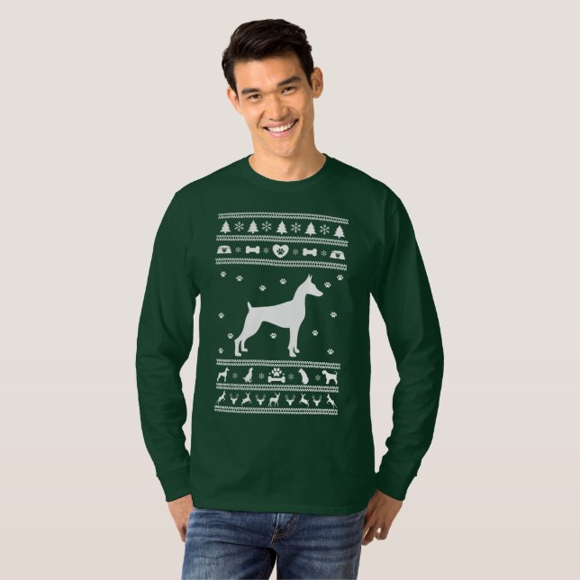Ugly Sweater Christmas Great Dane Dog T-Shirt (Vorne ganz)