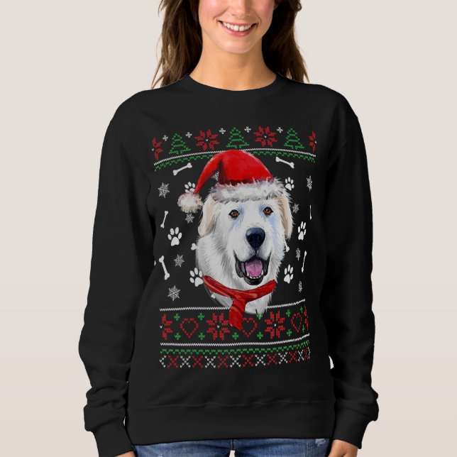 Ugly Sweater Christmas Great Pyrenäen Weihnachtsma Sweatshirt (Vorderseite)