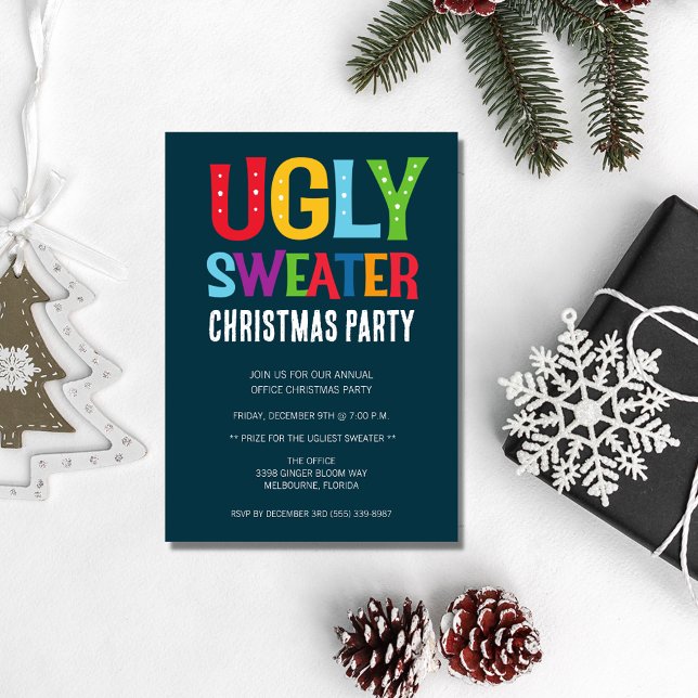 Ugly Sweater Christmas Party Einladung (Ugly Sweater Christmas Party Invitation)