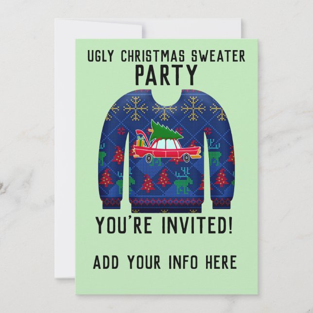 UGLY SWEATER CHRISTMAS-PARTY EINLADUNGEN (Vorderseite)
