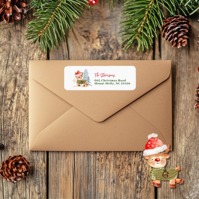 Ugly Sweater Christmas Party Hirsch Grüße (Ugly Sweater Christmas Party Deer Greetings Label)