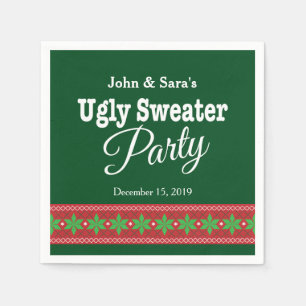Ugly Sweater Christmas Party, Personalisiert Serviette