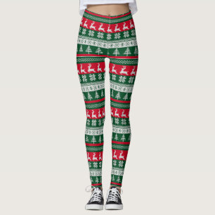 Ugly Sweater Christmas Pattern Leggings