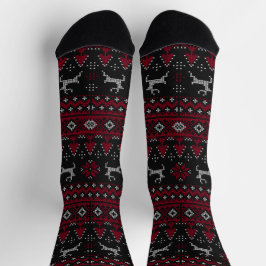 "Ugly Sweater" Christmas Reindeer Socken