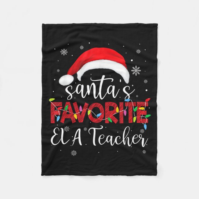 Ugly Sweater Christmas Santa's Favorite Ela Teache Fleecedecke (Vorderseite)