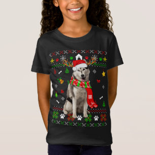 Ugly Sweater Christmas Siberian Husky Dog Puppy Xm T-Shirt