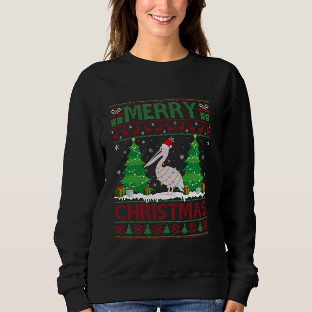 Ugly Sweater Christmas Tree Lighting Pelican Ugly Sweatshirt (Vorderseite)