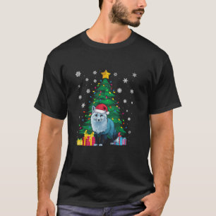 Ugly Sweater Christmas Tree Lights Arctic Fox Sant T-Shirt