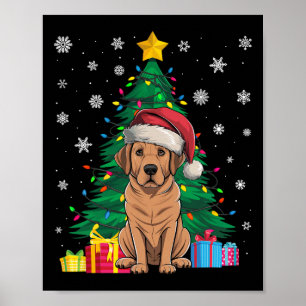 Ugly Sweater Christmas Tree Lights Labrador Dog Sa Poster