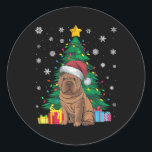 Ugly Sweater Christmas Tree Lights Shar Pei Dog Sa Runder Aufkleber<br><div class="desc">Ugly Sweater Christmas Tree Lights Shar Pei Dog Weihnachtsmannmütze</div>