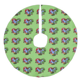 Ugly Sweater Christmas Tree Skirt Leinenimitat Weihnachtsbaumdecke