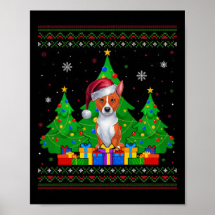 Ugly Sweater Christmas Tree Weihnachtsmannmütze Ba Poster