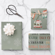 Ugly Sweater Christmas Wrapping Paper Set 3
