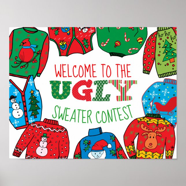 Ugly Sweater Contest, Begrüßungszeichen Poster (Vorne)