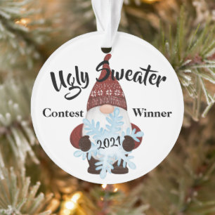 Ugly Sweater Contest Gewinner Preis Trophäe Ornam Ornament