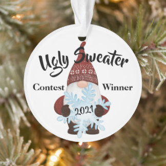 Ugly Sweater Contest Gewinner Preis Trophäe Orname Ornament