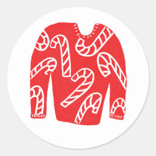 Ugly Sweater CUSTOM Weihnachten Runder Aufkleber