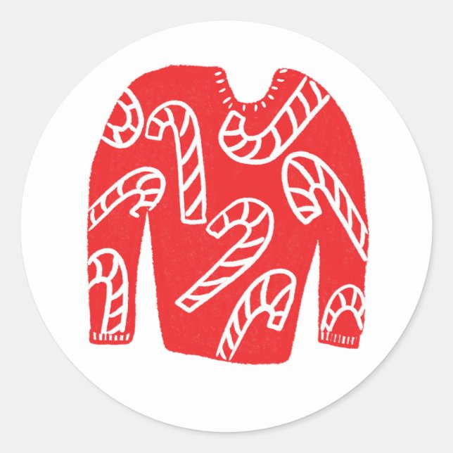 Ugly Sweater CUSTOM Weihnachten Runder Aufkleber (Vorderseite)
