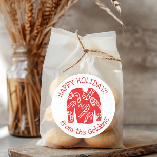 Ugly Sweater CUSTOM Weihnachten Runder Aufkleber