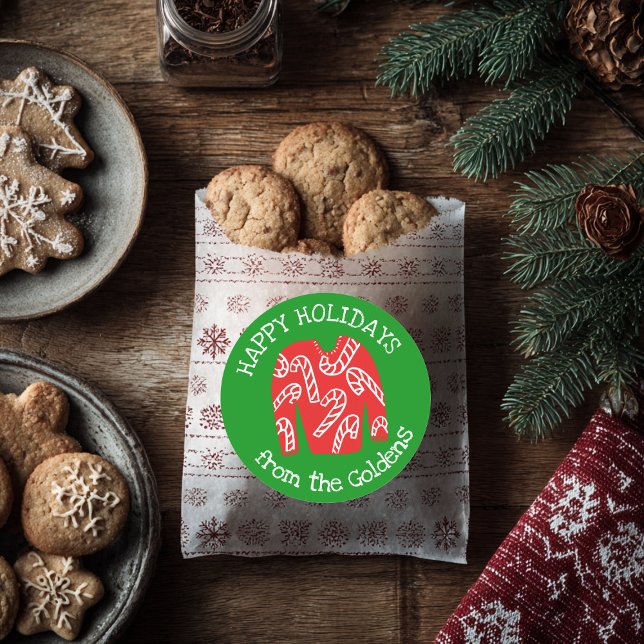 Ugly Sweater CUSTOM Weihnachten Runder Aufkleber (Ugly Sweater CUSTOM Holiday Christmas Classic Round Sticker
)