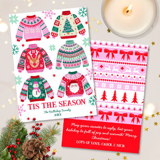 Ugly Sweater Dies ist die Jahreszeit Familie Weihn Feiertagskarte