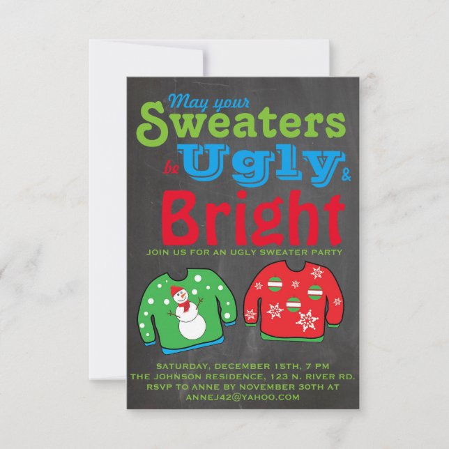 Ugly Sweater Feier. Einladung (Vorderseite)