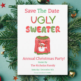 Ugly Sweater Funny Reindeer Weihnachtsfest Party Save The Date