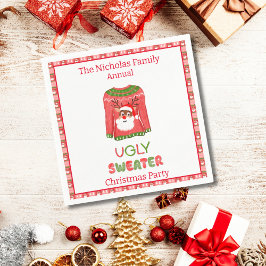 Ugly Sweater Funny Reindeer Weihnachtsfest Party Serviette