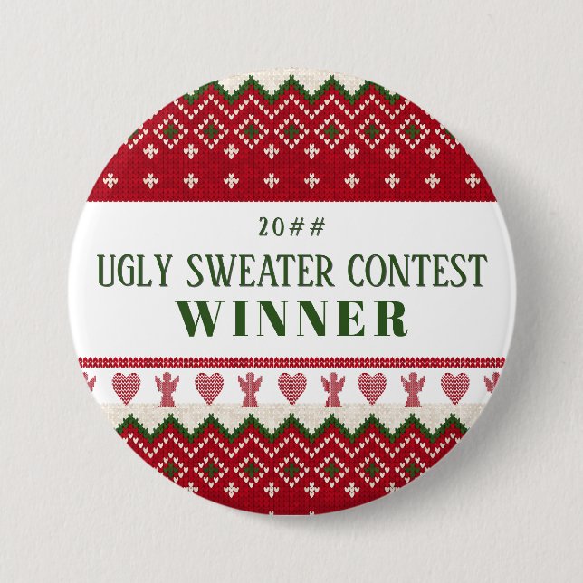 Ugly Sweater gegossen Hyge Angels Herz Weihnachten Button (Vorderseite)