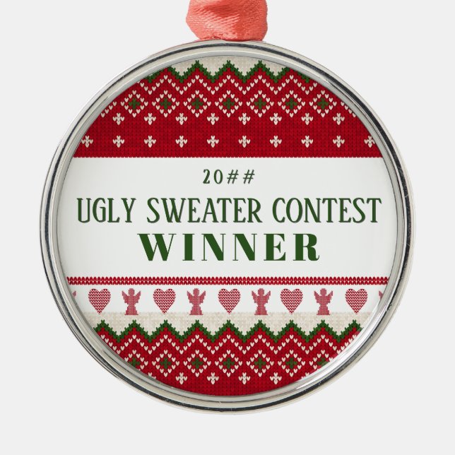 Ugly Sweater gegossen Hyge Angels Herz Weihnachten Ornament Aus Metall (Vorne)