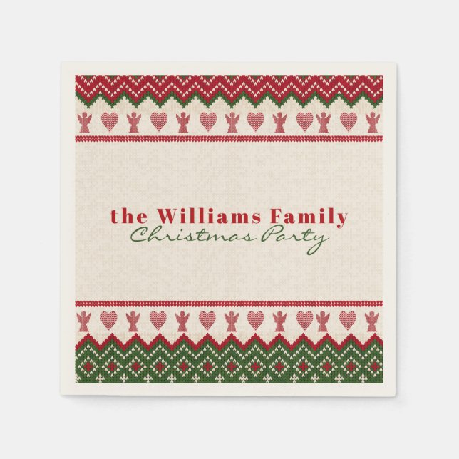 Ugly Sweater gegossen Hyge Angels Herz Weihnachten Serviette (Vorderseite)