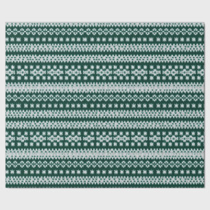 Ugly Sweater Green & White Imitate gegossene Schne Geschenkpapier